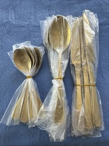 Besteck Set , Messing, 16tlg, Mit Gravur, OHNE GABELN, Neu - Bild 1 von 2