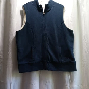 Old Navy Soft Shell Sherpa Lined Vest Womens Size XXL Solid Navy Full Zip - Picture 1 of 5