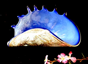 Vetro soffiato a mano vetro artistico 15"L x 9"H - Foto 1 di 23