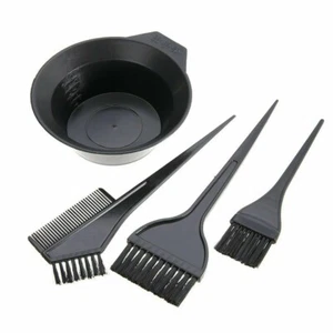 4Pcs Hair Colouring Brush And Bowl Set Bleaching Dye Kit Salon Beauty Comb Tint - Picture 1 of 4