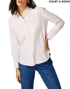 CAMICIA CON BOTTONI COURT & ROWE LOGO RICAMATO COTONE/MODAL ROSA CHAMBRAY. TG M - Foto 1 di 14