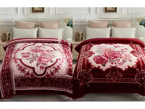 Heavy Korean Mink Fleece Blanket 2 Ply Reversible Silky Soft Winter Bed Blankets - Picture 1 of 168