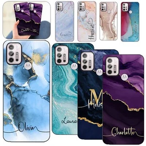 Personalised Phone Case For Motorola Moto G Play G Pure G Stylus Marble Cover - Photo 1 sur 59