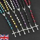 Stainless Steel Catholic Rosary Beads Jesus Cross Crucifix Necklace Jewelry Gift