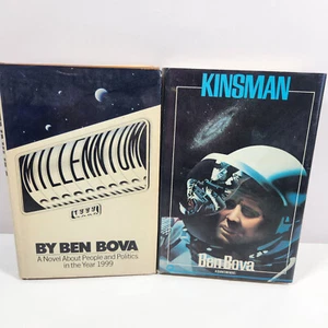 Vtg Ben Bova 2 Book Lot Millennium Kinsman HC DJ BCE SciFi gutter codes G32 J39 - Picture 1 of 10
