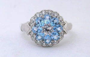 BLUE TOPAZ AND .925 SILVER RING, OUTSTANDING QUALITY, 50% OFF SALE, SIZE 9, J3 - Picture 1 of 2