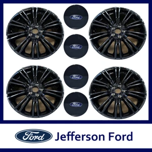 Genuine Ford 19X8 FR 19X9 RR Set of 4 Black Alloy Wheels FGX FG XR6 XR W/ Caps - Picture 1 of 8
