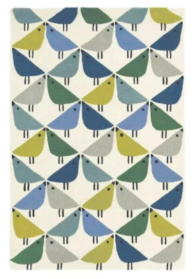 Rugs | birds print rug | Wool rug | Hand Tufted Rug | area rug | Designer Rug - Image 1 of 4