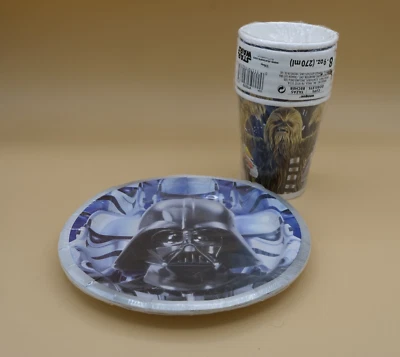 STAR WARS Conjunto de Decoración de Suministros para Fiesta de Cumpleaños 8 Platos y 8 Tazas Foto 1 de 3