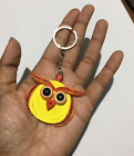 Étiquette clé papier plume mini artisanat fait main étiquette artisanale oiseau en colère suspendue