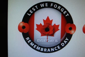 2 x CANADA REMEMBRANCE DAY  STICKERS RED POPPIES [ LEST WE FORGET]  3" appr - Picture 1 of 1
