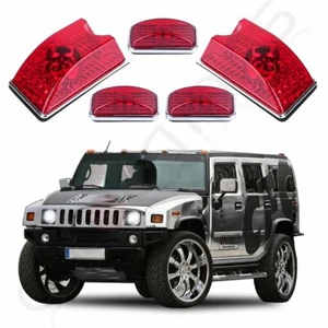 5x Red Cab Marker Running Roof Top Red Light For Hummer H2 SUT SUV 2003-2009 - Foto 1 di 12