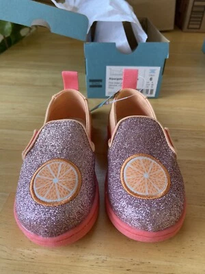 Zapatos Tiny Toms Naranja Brillo Niño Talla 6 Nuevos con Etiquetas Foto 1 de 4