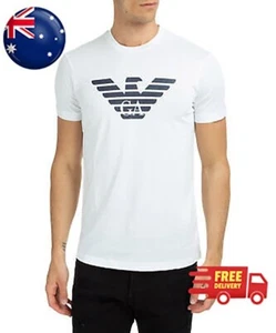 Emporio Armani Logo Short Sleeve T-shirt Small in White Authentic Free Postage - Picture 1 of 2