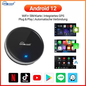 OTTOCAST P3 Lite Aibox Wireless Carplay+AA Adapter Multimedia Player w/Tiktok YT - Bild 1 von 8