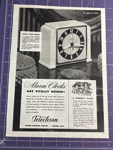 WWII ERA PRINT AD WARREN TELECHRON COMPANY ASHLAND MASS CORDIAL WECKER - Bild 1 von 2