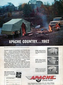 1962 Apache Scout Camp Trailer Camping Original Color Print Ad - Picture 1 of 1