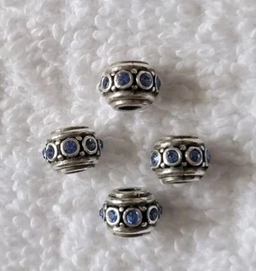 💙Lot of 4 Brighton MINI Glam Beads Blue Crystals🩵 NWOT Free Shipping! - Foto 1 di 7
