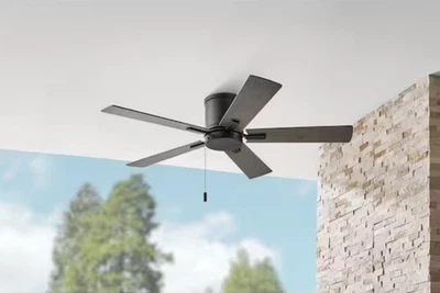 Hampton Bay Grantway 48 in. Indoor/Covered Matte Black Low Profile Ceiling Fan - Image 1 of 4