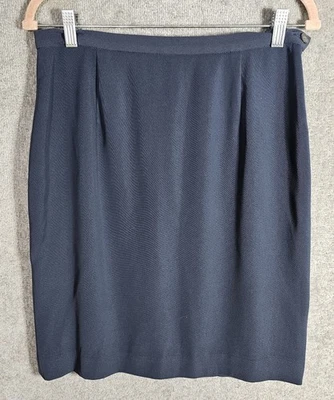 Falda lápiz recta Jones Wear vintage para mujer talla 12 azul forrada abertura trasera Foto 1 de 4