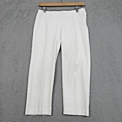 Pantalones Alfani para mujer 4 marfil elásticos frente plano pierna recta tobillo recortados informales Foto 1 de 4