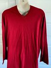 New SADDLEBRED XL  SOFT SUEDED COTTON V  NECK L/S Tee SHIRT  Red Msrp $34.