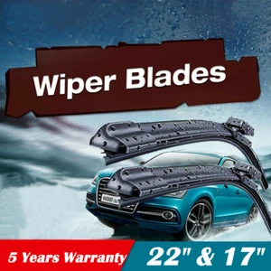 17" & 22" Premium Hybrid silicone Windshield Wiper Blades High Quality J-Hook - Picture 1 of 12