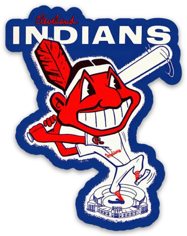 Cleveland Indians Vintage Chief Wahoo at Bat Die-Cut MAGNET Cover