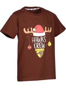 Hawthorn AFL Footy Hawks Christmas Boys T Shirt New with Tags various sizes - Picture 1 of 1
