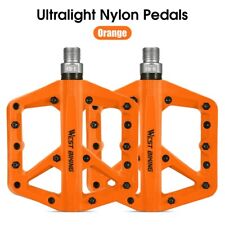 WEST BIKING Nylon Bicycle Pedals 2 Sealed Bearings Cycling Bike Pedals Orange