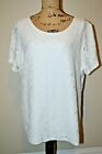Marc New York Soft White Top w Textured Lace Overlay - 1X