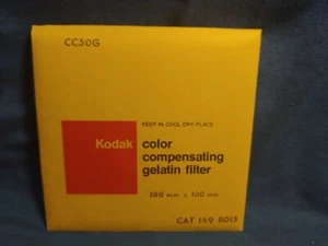 KODAK CC50G 100mm COLOR COMPENSATING GELATIN FILTER 4" Green Square Sealed - Picture 1 of 2