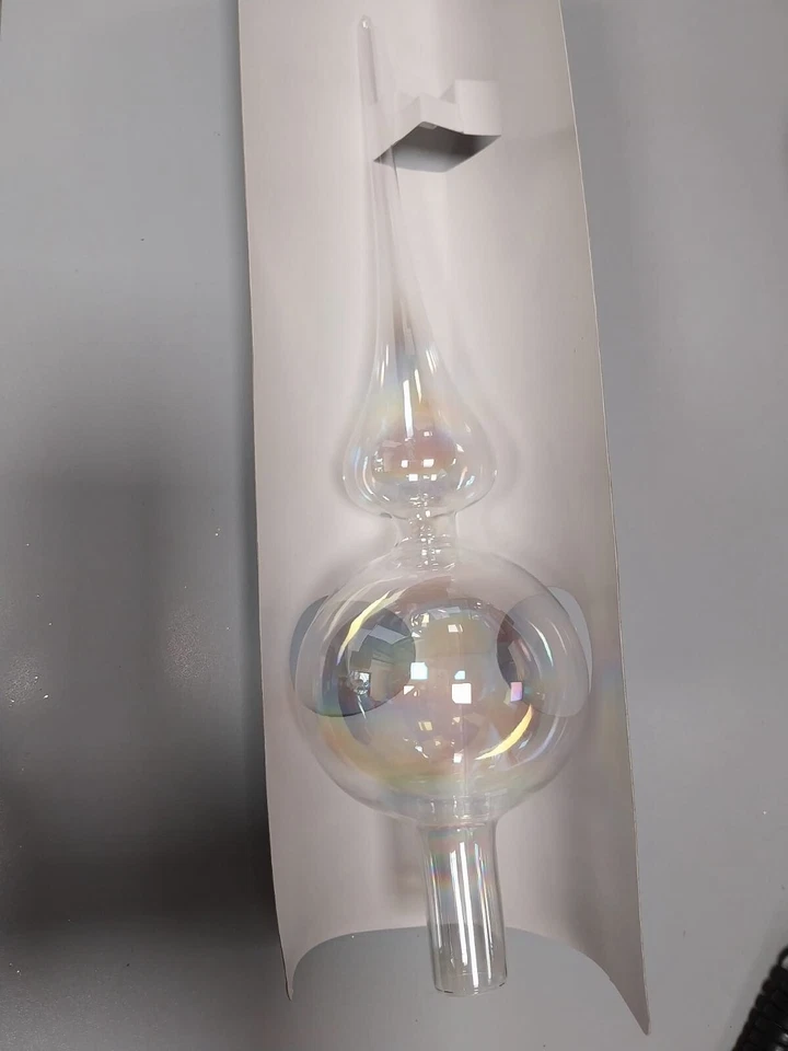 Puntale In Vetro soffiato Per Albero Natale Addobbi Vintage trasparente 17807 - Immagine 1 di 3