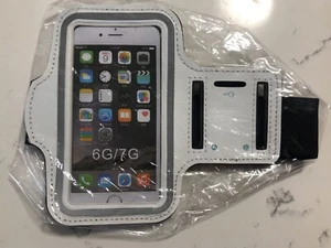 iPhone 6/7/SE/5 Armband Case Sports Running Exercise Arm Holder White Fast Ship - Picture 1 of 7