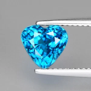 3.95Cts Glowing Natural Nice Blue Zircon Collection Loose Gemstone Heart Shape - Picture 1 of 2