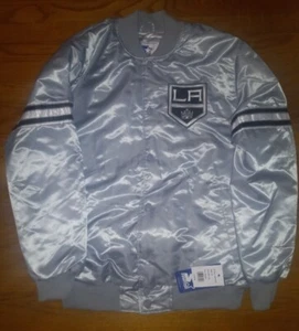 LA Kings Satin Silver Starter Jacket Size XL Original - Bild 1 von 4