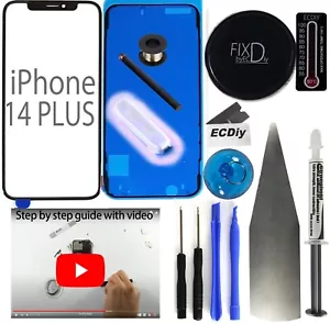 Kit de repuesto solo de vidrio frontal exterior con pantalla para Apple iPhone 14+ con herramientas guía - Imagen 1 de 13