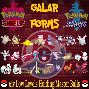 Pokémon Espada y Escudo Formas Galarianas 6IV Bajos Niveles Sosteniendo Bolas Maestras - Imagen 1 de 28