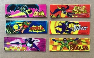 BATMAN Batgirl JOKER Robin 1979 DC COMICS Vending Machine Mini-Stickers HTF Set - Picture 1 of 3