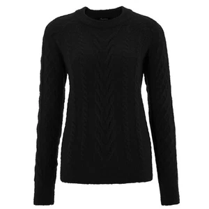 flauschig weich PULLOVER schwarz Gr.34 XS Zopfmuster Pulli Strickpullover - Bild 1 von 4