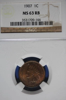 1907 NGC 1C MS63RB INDIAN HEAD CENT #B50727 - Image 1 of 2