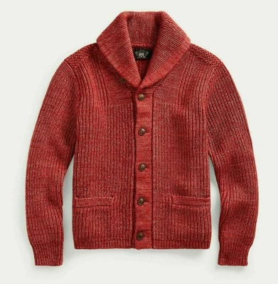 Cárdigan grueso de lana de lino de algodón inspirado en Ralph Lauren de la década de 1930 RRL-- S Foto 1 de 3