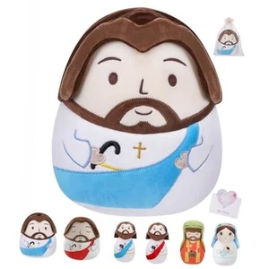 Jesus Plush Pillow Religious Gift - Christian Plush Toy Crutch Jesus Blue - Imagen 1 de 7