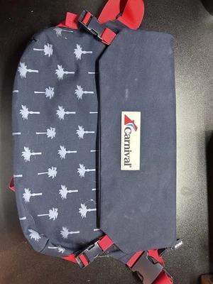 Carnival Cruise Line Satchel Crossbody Bag Blue Canvas Adjustable Strap - Image 1 of 4