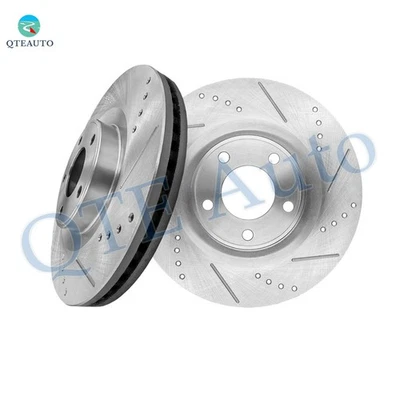 Rotores de disco de freno delanteros ranurados perforados 320 mm para Lincoln MKX 2007-2015 Foto 1 de 4