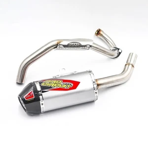 FULL SYSTEM EXHAUST MUFFLER RACING CARBON PIPE FIT FOR KAWASAKI KLX110 , KLX110L - Picture 1 of 15