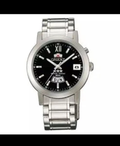 NOS ORIENT TRISTAR DAY-DATE SEM5G00MB schwarzes Zifferblatt Leuchtzeiger Made in Japan - Bild 1 von 8