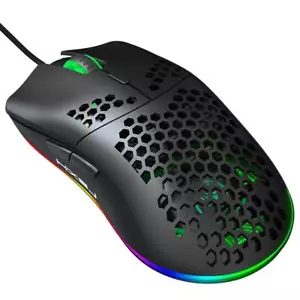 Mouse da gioco RGB con guscio a nido d'ape, cavo ultratessuto, programma ottico 6400 DPI - Foto 1 di 12