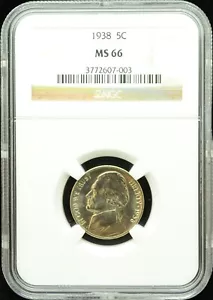 1938 Jefferson Nickel NGC MS 66#I370 - Picture 1 of 2