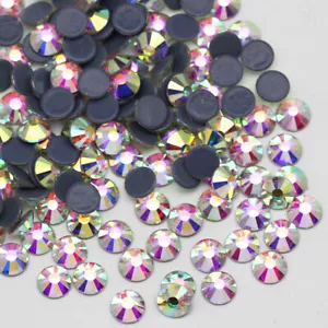 Cristal Brillo AB Hierro sobre Hotfix Estrás Plano Gemas de Vidrio para Art Deco - Imagen 1 de 14